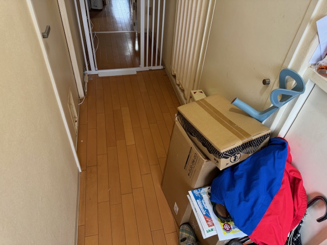 不用品を回収したことでややすっきりとした玄関